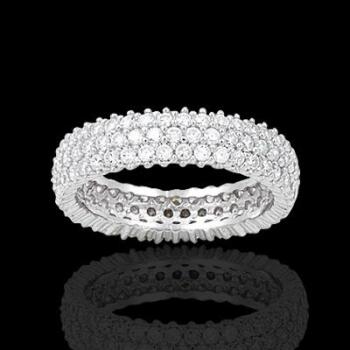 3 Sıra Tam Tur Gümüş Bayan Yüzük - Osmanlı Pazar