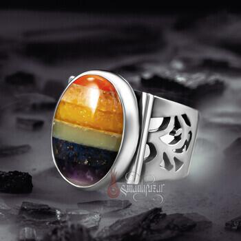 925 Ayar Gümüş El İşçiliği Çakra Yüzük Özel Üretim - Osmanlı Pazar