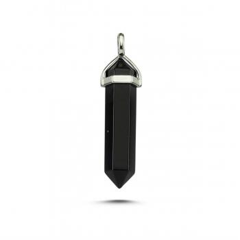 925 Ayar Oniks Taşlı Bayan Gümüş Kolye - Osmanlı Pazar