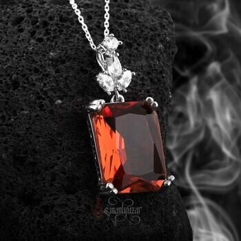 925 Ayar Orjinal Zultanit Taşlı Gümüş Bayan Kolye - Osmanlı Pazar