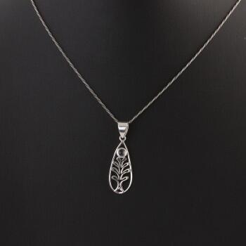 Akuamarin Doğal Taşlı 925 Ayar Gümüş Ağaç Motifli Kolye - Osmanlı Pazar