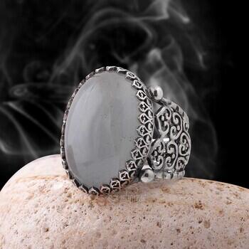 Akuamarin Doğal Taşlı 925 Ayar Gümüş El İşçiliği Yüzük - Osmanlı Pazar