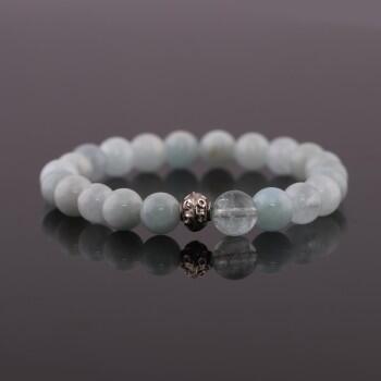 Akuamarin Doğal Taşlı Unisex Bileklik - Osmanlı Pazar