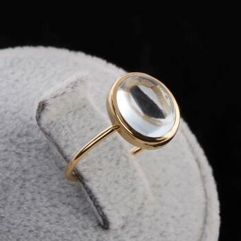 Altın Kaplama Akuamarin Taşlı 925 Ayar Gümüş Yüzük - Osmanlı Pazar