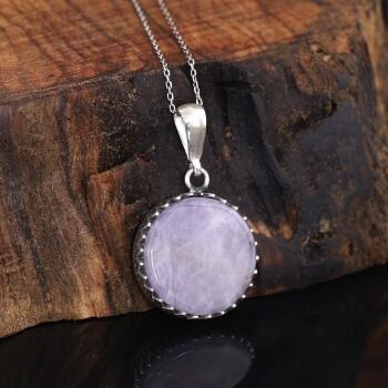 Ametist Doğal Taş Kolye 925 Ayar Gümüş - Osmanlı Pazar