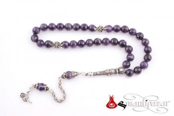 Ametist Tesbih Fasetli Kesim 925 Ayar püsküllü - Osmanlı Pazar