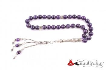 Ametist Tesbih Küre Kesim 925 Gümüş Püsküllü - Osmanlı Pazar