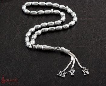 Arpa Kesim 925 Ayar Gümüş Tesbih - Osmanlı Pazar