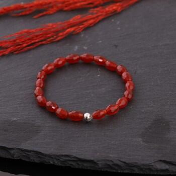 Arpa Kesim Fasetli Kızıl Akik Taşlı Unisex Bileklik - Osmanlı Pazar