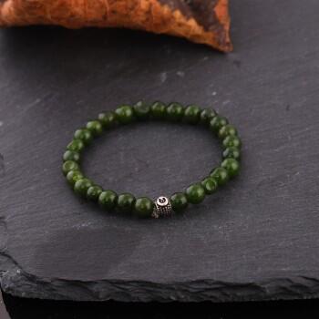 Ay Yıldız Sembollü Yeşim Doğal Taşlı Unisex Bileklik - Osmanlı Pazar