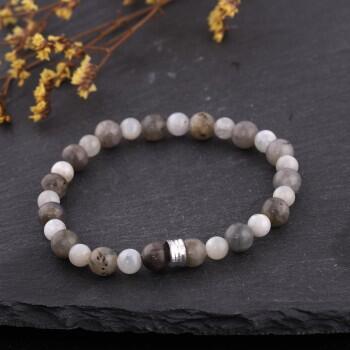 Aytaşı ve Labradorit Doğal Taşlı Erkek Bileklik - Osmanlı Pazar