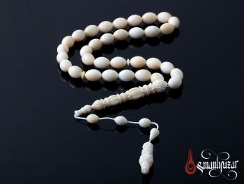 BALİNA DİŞİ ROKOKO OYMA İMAMELİ TESBİH SELAMET ŞEKER USTA - Osmanlı Pazar