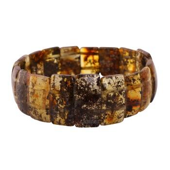 Büyük Taşlı Fosilli Damla Kehribar Unisex Bileklik - Osmanlı Pazar