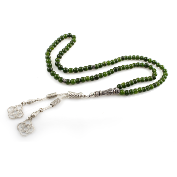 Ceyd Doğal Taşlı 925 Ayar Gümüş Püsküllü Tesbih - Osmanlı Pazar