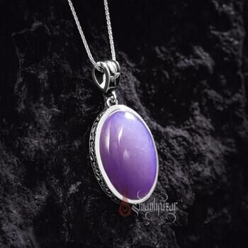 Ceyt Taşı 925 Ayar Gümüş Kalem İşçiliği Kolye - Osmanlı Pazar