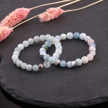 Çiftlere Özel Akuamarin Taşlı Kombin Bileklik - Osmanlı Pazar