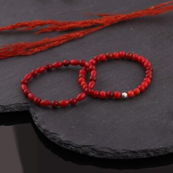 Çiftlere Özel Mercan Taşlı Kombin Bileklik - Osmanlı Pazar