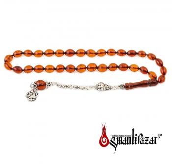 Damla Kehribar 925 Ayar Gümüş Püsküllü - Osmanlı Pazar