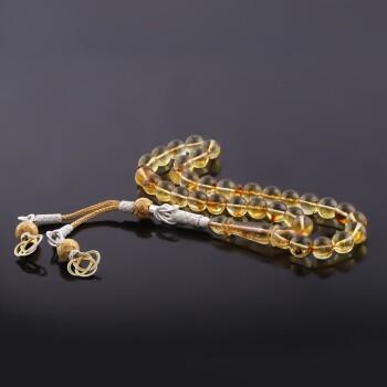 Damla Kehribar Doğal Taşlı Kazaz Püsküllü Tesbih - Osmanlı Pazar