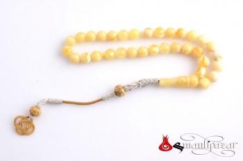 Damla Kehribar Tesbih Küçük Sarı kazaz Püskül - Osmanlı Pazar