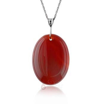 Doğal Akik Taşı Kolye Gümüş Aparatlı - Osmanlı Pazar