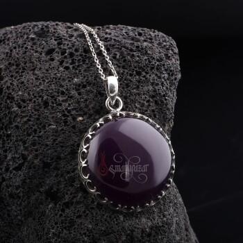 Doğal Ametist Taşlı 925 Ayar Gümüş Kolye - Osmanlı Pazar