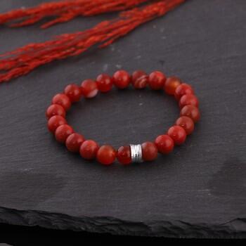 Doğal Çizgili Akik Taşlı Bay- Bayan Bileklik - Osmanlı Pazar