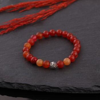 Doğal Kırmızı ve Sarı Akik Taşı Bay- Bayan Bileklik - Osmanlı Pazar