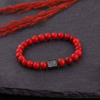 Doğal Mercan Taşlı Unisex Bileklik - Osmanlı Pazar