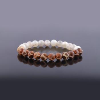 Doğal Tibet Akik ve Aytaşı Unisex Bileklik - Osmanlı Pazar