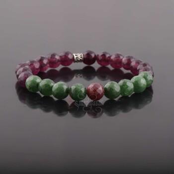 Doğal Yakut ve Zümrüt Taşı Özel Tasarım Bileklik - Osmanlı Pazar