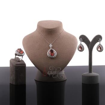 Doğal Zultanit Taşlı Damla Tasarim Gümüş SET - Osmanlı Pazar