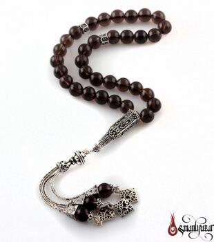 Dumanlı Kuvars Taşlı Tesbih Gümüş İmame Ve Püskül - Osmanlı Pazar