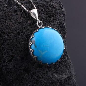 Firuze Taşlı 925 Ayar Gümüş Kolye Bay- Bayan - Osmanlı Pazar