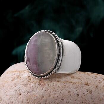 Florit Doğal Taşlı 925 Ayar Gümüş Burgu İşçilikli Yüzük - Osmanlı Pazar