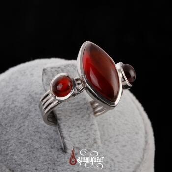Garnet Taşlı 925 Ayar Gümüş Bayan Yüzük - Osmanlı Pazar