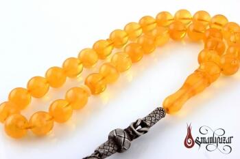 HAKİKİ Süzme Renk Almış Damla Kehribar Özel Gümüş Kazaz - Osmanlı Pazar