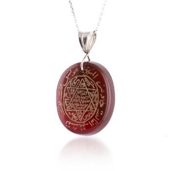 Hz. Süleyman Mührü Kolye 6 Köşe Yemen Akik - Osmanlı Pazar