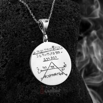 İlim ve Bilgelik Vefki El Yazısı 925 Ayar Gümüş Plaka Kolye - Osmanlı Pazar