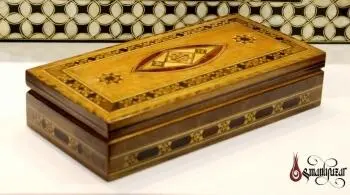 İşlemeli Ahşap Kutu - Osmanlı Pazar