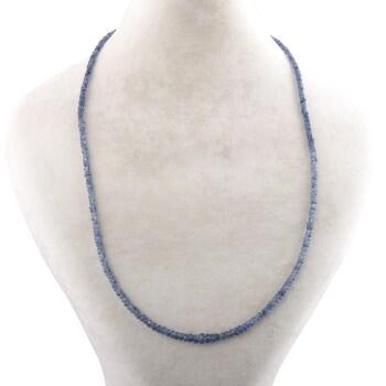 İyi Kalite Safir Doğal Taşlı Tek Dizi Kolye - Osmanlı Pazar