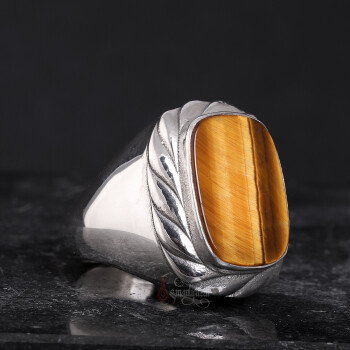 Kaplangözü Taşı Burgu Motifi 925 Ayar Gümüş Yüzük - Osmanlı Pazar