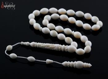 Katlı Lale İmame Selamet Şeker Usta Yapımı Mors Dişi Tesbih - Osmanlı Pazar