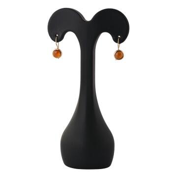 Kehribar Doğal Taşlı Altın Kaplama 925 Ayar Gümüş Küpe - Osmanlı Pazar