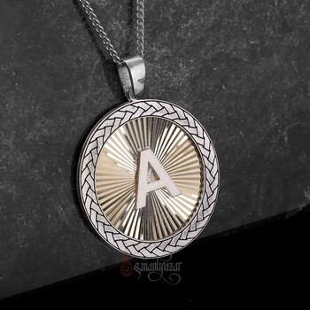 Kişiye Özel Harfli Gümüş Plaka Kolye El İşçiliği - Osmanlı Pazar