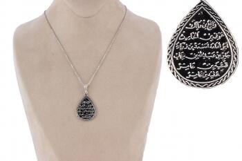 Kıtmir Nazar Duası Damla Model 925 Ayar Gümüş Kolye - Osmanlı Pazar