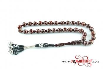 Kuka Tesbih Gümüş işlemeli 925 Kazaz Püsküllü - Osmanlı Pazar