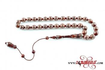 Kuka Tesbih Gümüş işlemeli 925 Püsküllü - Osmanlı Pazar