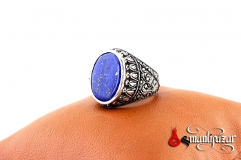 Lapis Lazuli Yüzük Nurullah Daştan Özel Kalem işçiliği - Thumbnail