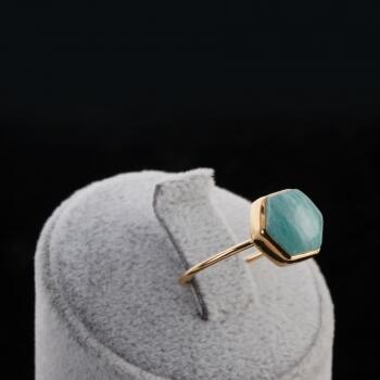 Larimar Doğal Taşlı 925 Ayar Gümüş Yüzük - Osmanlı Pazar